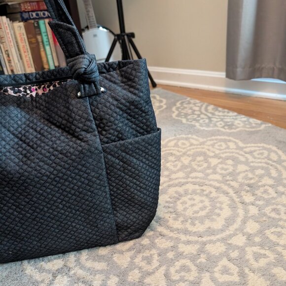 Vera Bradley Large Tote Navy Quilted - Picture 8 of 11